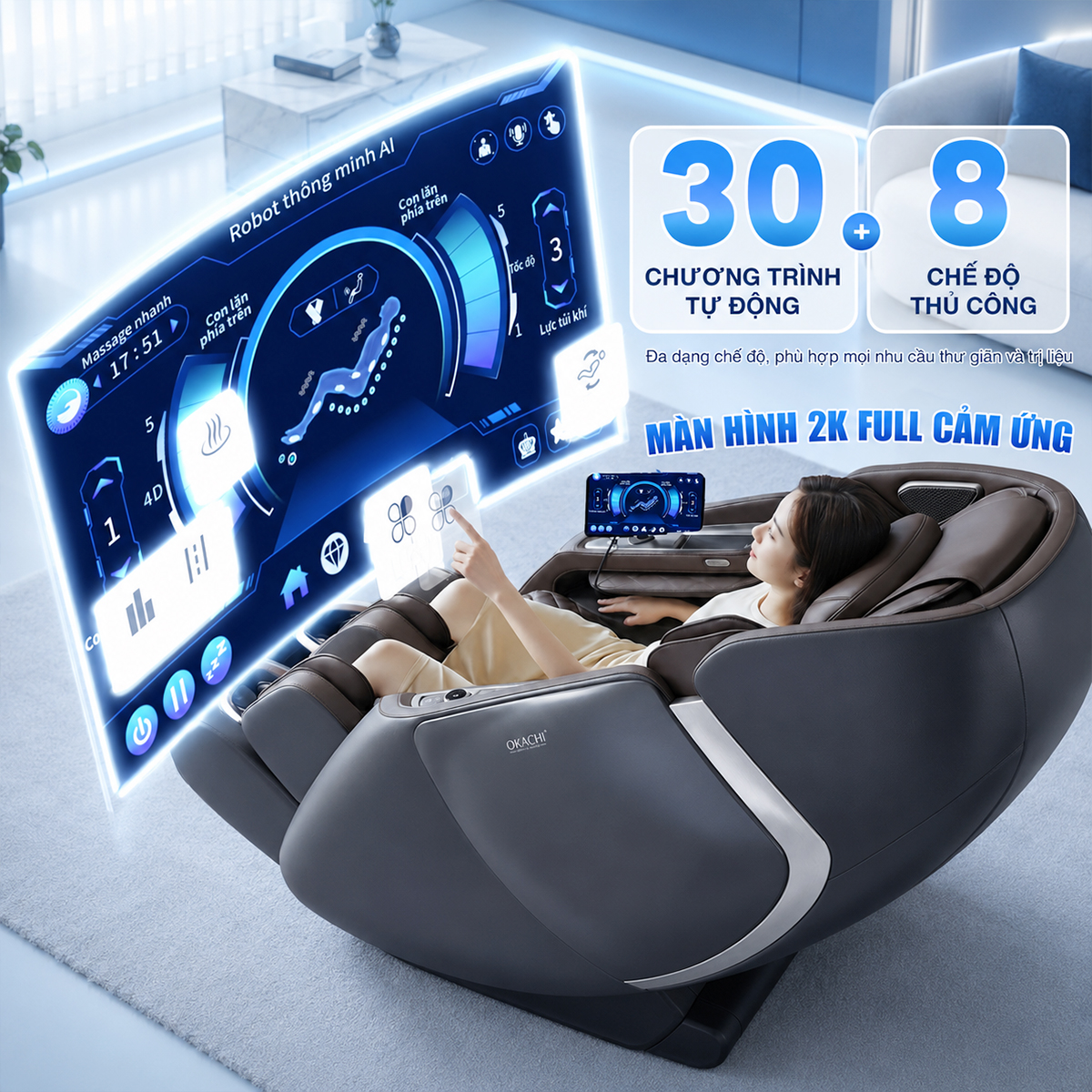 Ghế massage OKACHI DUAL CORE MASTER JP-9800X